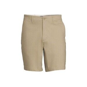 George Men's Above The Knee Shorts size 46 Beige Flat Front Zip Fly Mid-Rise New